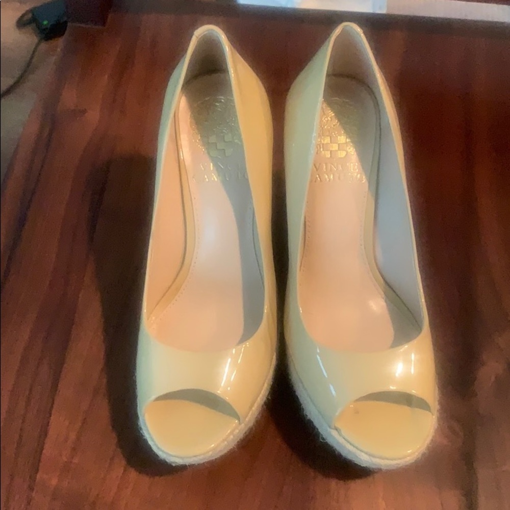 Nude Patent peep toe Espadrille